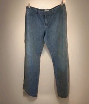 White House Black Market Blanc Trouser Leg Jeans Medium Wash Blue Size 12